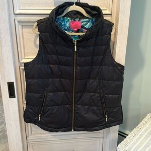 Lilly Pulitzer Palm Paradise Vest in Onyx (black) Excellent condition